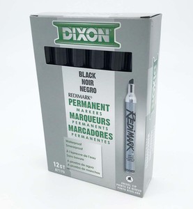 Dixon 87170 BLACK Redimark Permanent Markers  12/Box