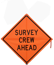 Bone Safety Mesh Roll-Up Survey Crew Ahead  